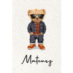 Mateusz: Cahier personnalisé avec prénom Mateusz | Cadeau d'anniversaire pour enfant, garçon, homme, copain ... | Nounours | 110 pages lignée, Petit Format 6x9 pouces (15,24 x 22,86 cm)