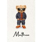Matheo: Cahier personnalisé avec prénom Matheo | Cadeau d'anniversaire pour enfant, garçon, homme, copain ... | Nounours | 110 pages lignée, Petit Format 6x9 pouces (15,24 x 22,86 cm)