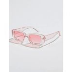 Mathilda Aksesuar Chunky Frame Vintage Şeffaf Pembe Güneş Gözlüğü