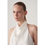 Mathilda Store Kadın Beyaz Halter Yaka Saten Bluz