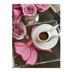Matis Home Line Bow / Fiyonk 2'li Kırmızı Bardak Altlık