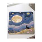 matizya Ay Işığı Kedi Mousepad | Yıldızlı Gece Estetik Masa Pedi 19x23 cm
