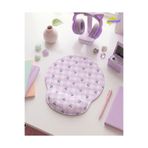 matizya Lila Kareli Çiçek Desenli Bilek Destekli Mouse Pad Ergonomik Jel Mousepad Kaymaz Tabanlı