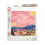 matizya Pembe Yıldızlı Gece Mousepad | Sanatsal Soyut Gökyüzü Tasarım Masa Pedi 19x23 cm