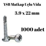 Matkap Uçlu Akıllı Vida YSB 3,9x22 1000'li Kutu Yıldız Silindir Başlı