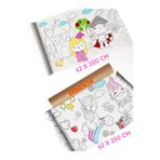 matkid Dev Boyama Rulosu 2’li Set Prenses Masalı + Unicorn Temalı 62x200 & 62x250 cm Boyama Etkinlik Kağıdı