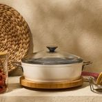Matmel Kitchen Toscana Chef Basık Tencere - Beyaz / Gri - 26 cm - Çok Renkli - ÇOK RENKLİ