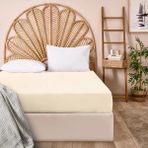 Matmel Soft Basic Çift Kişilik Lastikli Çarşaf - Ekru - 180X200 cm - Renkli - 100 x 100 cm