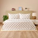 Matmel Soft Folky Çok Amaçlı Çift Kişilik Yatak Örtüsü Seti - Sarı - Çok Renkli - 100 x 100 cm