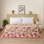 Matmel Soft Granate Pamuklu Çift Kişilik Battaniye - Ekru / Kırmızı - 200X220 cm - Renkli - 100 x 100 cm