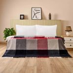 Matmel Soft Vintera Pamuklu Çift Kişilik Battaniye - Kırmızı / Lacivert - 180X220 cm - Renkli - 100 x 100 cm