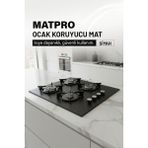 Matpro Kumtel Set Üstü Ocak Koruyucu Silikon Mat - Siyah
