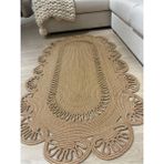 Matrix Jüt Kilim, Paspas, Mutfak Halısı, Banyo Paspası, Kilim, Halı, Oturma Odası Halısı - Bej - 100 x 200 cm