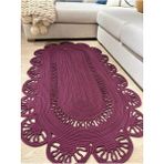 Matrix Jüt Kilim, Paspas, Mutfak Halısı, Banyo Paspası, Kilim, Halı, Oturma Odası Halısı - Mürdüm - 120 x 180 cm