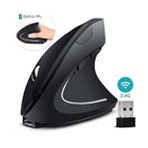 Matservis Ergonomik Dikey Oyuncu Mouse 1600 DPI Kablosuz Ev Ofis Kullanımı İçin Şarjlı - Siyah