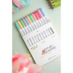 Matt Notebook 12 Renk Çift Uçlu Fosforlu Kalem Seti – Highlighter + Fineliner | Pastel Renkler Dual