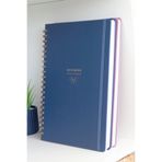 Matt Notebook 20X28 cm A4 Lastikli Spiralli Sert Kapak Not Defteri Çizgili Lacivert