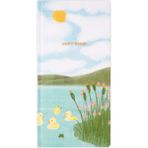 Matt Notebook 9X18 cm Keten Süresiz Haftalık Planlayıcı Kareli Cep Ajandası Manzara - Mavi