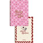 Matt Notebook A4 Spiralli Okul Defteri 80 Yaprak 2'li Set – Çizgili & Kareli - Bordo