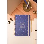 Matt Notebook A5 15X21 cm Spiralli Lastikli Düz, Çizgisiz Tarihsiz Not Defteri Yıldızlar