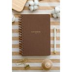 Matt Notebook A5 Kahverengi Spiralli Keten Not Defteri 15 x 21 cm 104 Yaprak Çizgili
