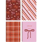 Matt Notebook A5 Spiralli Kareli Okul Defteri 80 Yaprak 4'lü Set Dayanıklı Karton Kapaklı Renkli Seçenekler