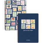 Matt Notebook A5 Spiralli Okul Defteri 80 Yaprak 2'li Set – Çizgili & Kareli - Lacivert