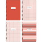 Matt Notebook A5 Spiralli Okul Defteri 80 Yaprak 4'lü Set - Kareli