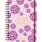 Matt Notebook B5 17X24 cm Spiralli Lastikli Kareli Tarihsiz Not Defteri Disko Topu