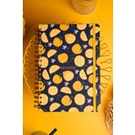 Matt Notebook B5 17X24 cm Spiralli Lastikli Kareli Tarihsiz Not Defteri Limon