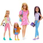 Mattel Barbie bebek seti, kıyafet ve aksesuarlarla, Barbie, Skipper, Stacie ve Chelsea dahil