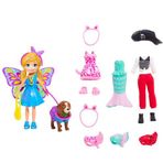 Mattel HBC64 Oyuncak Bebek Polly Rocket ve Hayvan Dostu Kostüm Giyiyor Oyun Seti