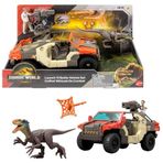 Mattel Jurassic World: Yeniden Doğuş Aracı, 1 İnsan Figürü ve 1 Dinozor Figürü, Launch 'N Battle-Truck, Martin Yengeç Figürü ve Dinozor, Silah ve 2 Mermi, JGB59