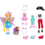 Mattel MATTEL.D.GDM15 GDM15 Polly ve Hayvan Dostu Kostüm Giyiyor Oyun Seti