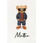 Matteo: Cahier personnalisé avec prénom Matteo | Cadeau d'anniversaire pour enfant, garçon, homme, copain ... | Nounours | 110 pages lignée, Petit Format 6x9 pouces (15,24 x 22,86 cm)