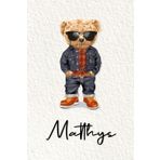 Matthys: Cahier personnalisé avec prénom Matthys | Cadeau d'anniversaire pour enfant, garçon, homme, copain ... | Nounours | 110 pages lignée, Petit Format 6x9 pouces (15,24 x 22,86 cm)