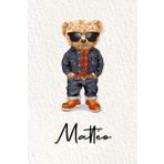 Mattéo: Cahier personnalisé avec prénom Mattéo | Cadeau d'anniversaire pour enfant, garçon, homme, copain ... | Nounours | 110 pages lignée, Petit Format 6x9 pouces (15,24 x 22,86 cm)