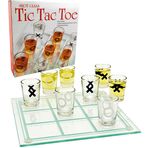 Matty's Toy Stop Tic-Tac-Toe, 9 Shot Bardağı ve Cam Oyun Tahtası ile Üç Sıra Shot Bardağı İçme Oyunu (25,4 cm x 25,4 cm)