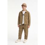 Matu Official Erkek Çocuk 3'lü Gabardin Ceket - Pantolon - Tshirt Takım 4-14 Yaş - Bej - 11 - 12 Yaş