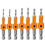 Mauedest 7pcs Hexagonal Shank Woodworking Countersunk Heads Drill, Hidden Screw Hole Double-Edged Drilling Countersunk- Drill