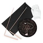 Mauedest Pure Copper Dowsing Rods 2PCS, Divining Rods withPendulum & Divination Mat forWater (Along withBag & Gloves)