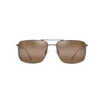 Maui Jim Aeko W/Patentli Polarizedplus2 Lensler Dikdörtgen Güneş Gözlüğü, Saten Sepya/Hcl Bronz Polarize, Medium