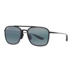 Maui Jim Mj 0447s 001 02 55 Polarize Erkek Pilot Siyah Kemik Güneş Gözlüğü Siyah