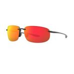 Maui Jim MJ 0456S 005 68 Aynalı Erkek Yastık Siyah Metal Güneş Gözlüğü