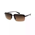 Maui Jim MJ 0626S 005 10A 61 Polarize Dikdörtgen Kırçıllı Kahverengi Kemik Unisex Güneş Gözlüğü