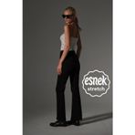 Maule Yüksek bel kot, ispanyol paça esnek denim kumaş kadın fit and Flare jean pantolon @flares