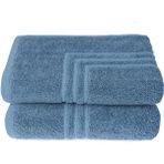 Maura Home Boheme %100 Pamuklu Lüks 2'li Banyo Paspası Seti | 50X70CM | Mavi - 50 x 70 cm