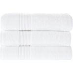 Mauro Home Maura Home Tomurcuk %100 Pamuk 3'lü Banyo Havlu Seti | 70x140 Cm | Beyaz - 70 x 140 cm