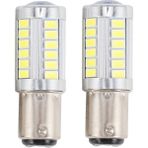 Mauuae Süper Parlak LED 1157 LED Ampul P21/5W BAY15D Fren, Dönüş, Park, Geri ve Geri Işıklar Için 33SMD 5730 Yonga Setli LED Ampuller, Xenon Beyaz (2'li Set) (Yurt Dışından) - Siyah