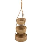 MaVaux 3'lü Jüt Saplı Hasır Duvar Sepeti 80 cm (25 Cm+20 Cm+15 Cm) Duvar Saksısı Duvar Düzenleyicisi - Renkli